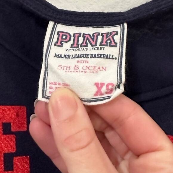 PINK Cleveland Indians Baseball Cropped Tee - Picture 3 of 7